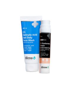 Flawless Skin Combo (1% Salicylic Acid Gel Face Wash + 1% Hyaluronic Tinted Sunscreen Gel-50 gm)