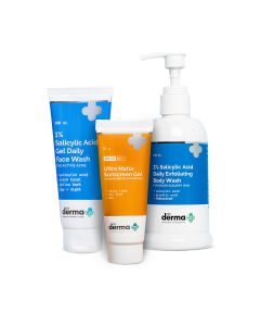 Body Care Kit (1% Salicylic Acid Daily Exfoliating Body Wash + 1% Salicylic Acid Gel Face Wash + Ultra Matte Sunscreen Gel)