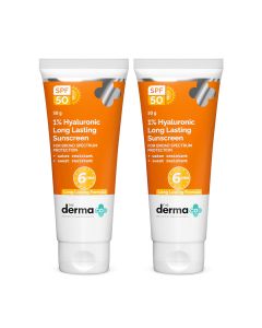 1% Hyaluronic Long Lasting Sunscreen SPF 50 & PA++++ with Hyaluronic Acid & Vitamin E  for Upto 6-Hour Sun Protection- 50 g (Pack of 2)