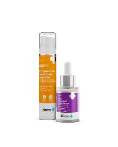 Radiant Skin Combo (1% Hyaluronic Sunscreen Aqua Gel + 10% Vitamin C Face Serum 30 ml Combo)